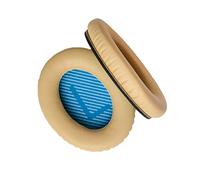 Almohadillas de alta calidad compatibles con auriculares Bose QuietComfort 25 (QC25) (QC25, beige). Cuero proteico premium | Espuma suave de alta densidad | Fácil instalación