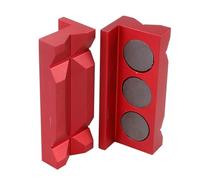 Almohadillas de aluminio de 10 cm para carpintería, insertos protectores de mandíbula de tornillo con base magnética, diseño ranurado para un agarre seguro en madera, metal y plástico, 1 par rojo