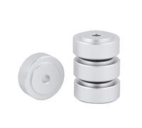 Almohadillas de Amortiguadores de Amortiguadores Amplificadores de 20 Mm de Diámetro, Conjunto de 4, Aleación de Aluminio, para Crear un Entorno de Sonido Estéreo Real (Plata)