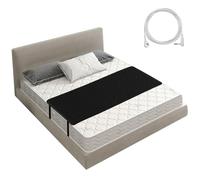 Almohadillas de conexión a tierra para dormir, tapete de conexión a tierra para cama, sábanas de PU de 27 x 52 pulgadas con almohadilla negra transpirable de alambre de 15 pies con correa de fijación