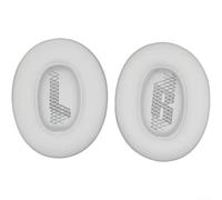 Almohadillas de cuero de proteína para auriculares Jbl Live 770nc de repuesto, funda de cojín de ajuste cómodo, material transpirable, larga duración, color gris, dos piezas (blanco)