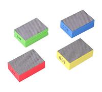 Almohadillas de Diamante para Pulir a Mano, 4 Bloques de Lijado con Respaldo de Espuma 60# 100# 200# 400# Grit Wet Dry Grinding Almohadillas de Pulido para Baldosas Piedra Mármol Concreto Cerámica Gra