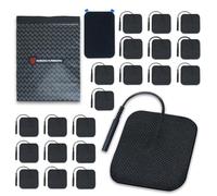 Almohadillas de electrodo reutilizables para TENS Pro EMS, almohadillas cuadradas de repuesto premium con soporte de plástico, juego de 10 pares, color negro