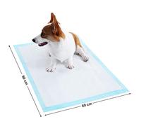 FEANDREA 100 Almohadillas para Perros, 90 x 60 cm, Superficie de Secado Rápido, Transpirables, 5 Capas a Prueba de Fugas, Azul y Blanco PTD90B