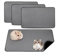 Almohadillas De Entrenamiento Reutilizables,4 Piezas 60*45CM Almohadilla De Orina De Animal,Forro Polar para Jaula De Cobayas para Cachorros,Súper Absorbente,Gatitos,Cobayas,Reutilizable,Gris