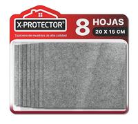 Almohadillas de Fieltro X-PROTECTOR - 8 pz Fieltro Adhesivo Premium 20 x 15 cm Gris - Fieltros para Sillas - Protectores de Suelo para Muebles - Tapones para Patas de Sillas - Protector Patas Sillas