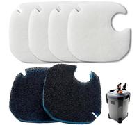 Almohadillas de filtro de repuesto compatibles con AMOSIJOY 172/225/265GPH filtro externo de acuario, 4 hilos blancos y 2 almohadillas de filtro grueso para filtro PONDFORSE 172/225/265GPH (paquete de