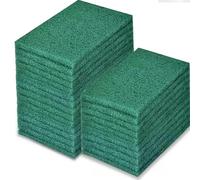 Almohadillas de fregado resistentes para limpiar 6 x 4 x 0.3 pulgadas, almohadillas reutilizables para fregar platos verdes para el hogar, almohadillas Scotch Brite, para platos, fregadores de cocina