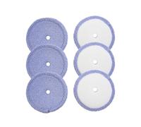 Almohadillas de fregona Microfibra y Hilo Lavable, 6 uds., compatibles con Accesorio Repuesto paños Robot Edge RS700 RS500