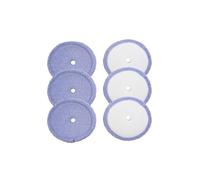 Almohadillas de fregona Microfibra y Hilo Lavables, compatibles con Accesorio Repuesto paños Robot Edge RS700 RS500, 6 uds
