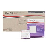 Almohadillas de gasa 4x4 estériles de 1200 unidades (24 cajas de 50) - 12 capas, almohadillas de gasa grandes envueltas individualmente, esponjas de gasa de algodón tejido absorbente para heridas a