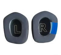 Almohadillas de gel de refrigeración transpirables compatibles con auriculares Logitech G733 y G335, textura suave a cuadros, diseño ligero para juegos largos para sesiones, color gris (negro)