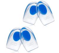 Almohadillas de gel de silicona para talón, 2 pares de talones para tendinitis de Aquiles, inserciones de cuña para fascitis plantar, dolor de talón, espolón de talón y alivio del dolor de talón,