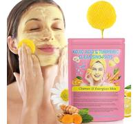 Almohadillas de limpieza de ácido kójico de cúrcuma, almohadillas de limpieza de ácido kójico y cúrcuma, esponjas faciales comprimidas, almohadillas de limpieza de ácido kójico de cúrcuma, esponjas