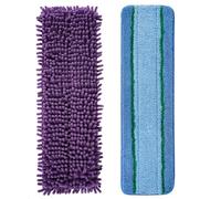 Almohadillas de limpieza de microfibra para mopa Bona, paquete de 2 almohadillas reutilizables para fregona de 18 pulgadas, incluye almohadilla de barrido de mascotas, almohadilla de limpieza profunda