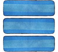 Almohadillas de limpieza de microfibra reutilizables compatibles con Bona Mop, paquete de 3 almohadillas de repuesto lavables para fregona de 18 pulgadas, almohadillas de repuesto para piso de madera