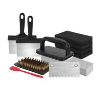 Almohadillas de limpieza de placas: resistente al calor, diseño de mango ergonómico, kit de recuperación | para pala utensilios de cocina ollas de picnic camión de comida camping barb