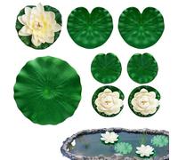 Almohadillas de lirio para estanques, decoración flotante realista, adorno de agua artificial de 4 a 11 pulgadas, decoraciones de piscina para lluvia, patio, lago, centros de mesa, valle, meditación