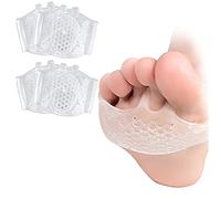 Almohadillas de metatarsiano, 2 pares de cojines transpirables, almohadillas de gel suave para el antepié, mangas amortiguadoras, alivio del dolor para juanetes metatarsalgia mortons neuroma callo