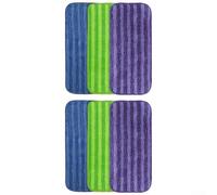 Almohadillas de microfibra reutilizables para mopa Swiffer Wetjet de madera dura, lavable a máquina hasta 100 veces 11.8 x 5.5 pulgadas, paquete de 6 (morado/verde/azul) (paquete de 6)