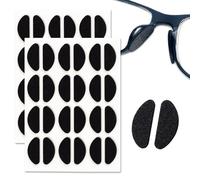 Almohadillas de nariz para gafas, 24 pares de almohadillas antideslizantes para gafas de sol de espuma suave, autoadhesivas, color negro