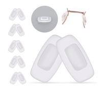 Almohadillas de nariz para gafas, 5 pares de gafas de silicona suave de 14 mm, antideslizantes, cuadradas, almohadillas de puente de nariz, almohadillas transparentes de repuesto para gafas de sol y