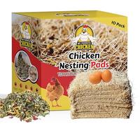 Almohadillas de nido de pollo con hierbas aromáticas | Ropa de cama de aves de corral de fibra de Aspen natural, 13 x 13 pulgadas, paquete de 10 unidades