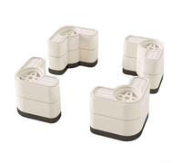 Almohadillas de pie de lavadora de altura ajustable, base silenciosa antivibración, soporte de pedestal de lavandería antideslizante, protector de suelo resistente para la mayoría de arandelas (blanco