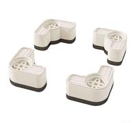 Almohadillas de pie de lavadora de altura ajustable, base silenciosa antivibración, soporte de pedestal de lavandería antideslizante, protector de suelo resistente para la mayoría de arandelas (blanco