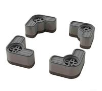 Almohadillas de pie de lavadora de altura ajustable, base silenciosa antivibración, soporte de pedestal de lavandería antideslizante, protector de suelo resistente para la mayoría de arandelas (negro