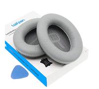 Almohadillas de piel de cordero de repuesto para auriculares Bose QuietComfort QC 35 II QC35ii QC35 de piel de oveja suave color negro y plateado (plata)