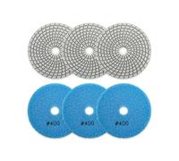Almohadillas de pulido 6 unids/set discos de lijado 5 pulgadas for pulido azulejos piedra mármol granito diámetro 125mm almohadillas enlace blanco húmedo(6pcs Grit400)