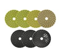 Almohadillas de pulido 7 Uds almohadillas for pulido de hormigón diamante 4 pulgadas unión resina suelo renovar juego discos lijado diámetro 100mm pulidor herramienta abrasiva(7pcs Set)