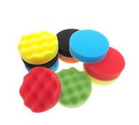 Almohadillas de pulido de 4 pulgadas, aplicador de cera, almohadilla de pulido de espuma for coche, pulidor de esponja for limpieza con cera, 10 Uds.(Wave Yellow)