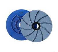 Almohadillas de pulido de 6 pulgadas con bloqueo de caracol para piso de hormigón con borde biselado compatibles con máquinas automáticas de salpicaduras traseras para mármol y granito (grano 50)