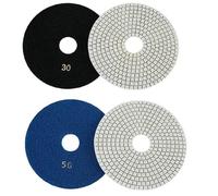 Almohadillas de pulido de resina húmeda/seca de 150 mm para granito, mármol, piedra caliza y hormigón, 30# y 50#, discos de molienda flexibles, juego de 2 piezas (grano 30+ grano 50)
