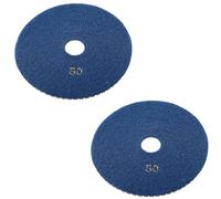 Almohadillas de pulido de resina húmeda/seca de 150 mm para restauración de suelos de piedra, 50# y 100#, discos de molienda flexibles, kit de 2 piezas (2 piezas de grano 50)