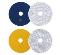 Almohadillas de pulido de resina húmeda y seca de 150 mm para hormigón, granito, mármol, piedra caliza, juego de discos de molienda flexibles de alto brillo para piedra F (grano 50+ grano 100)