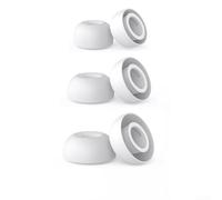 Almohadillas de repuesto de espuma de silicona para AirPods 3, ajuste cómodo, aislamiento de ruido, varios tamaños S/M/L, blanco y negro, paquete de 6 (blanco)