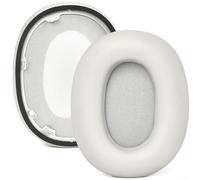 Almohadillas de repuesto de piel de oveja y piel de oveja optimizadas para auriculares Sony WH-1000XM5 con relleno de espuma viscoelástica de precisión (plata 27B31)