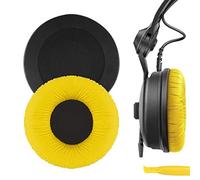 Almohadillas de Repuesto de Polipiel Geekria para Sennheiser HD25, HD25-II, HD25SP, HD25SP-II y Limited 75th Anniversary Edition, con guía en vídeo (Amarillo)
