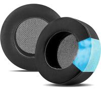 Almohadillas de repuesto mejoradas para auriculares Corsair Virtuoso RGB Wireless SE XT, tela premium, espuma viscoelástica más suave, grosor añadido (gel refrigerante)