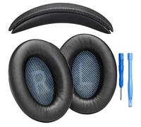 Almohadillas de repuesto para auriculares compatibles con auriculares Bose SoundLink Around-Ear 2 (piel sintética, negro)