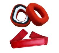 Almohadillas de repuesto para auriculares Corsair Hs80 Max/Hs 80 RGB con cable USB/inalámbricos, almohadillas y diadema con espuma de aislamiento de ruido de alta densidad (rojo)