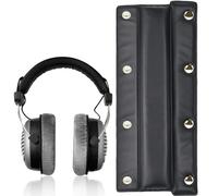 Almohadillas de Repuesto para Auriculares de Estudio Compatibles con Beyerdynamic DT770 DT880 DT990 Pro, Diadema de Piel de Proteína Suave, Protector de Cojín para Diadema 20,7 x 9,5 cm (Negro)