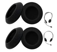Almohadillas de repuesto para auriculares Logitech, almohadillas de espuma compatibles con auriculares Logitech, transpirables, aislamiento acústico efectivo (2 pares, negro, 5 cm para Logitech H330