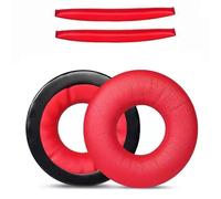 Almohadillas de repuesto para auriculares Sennheiser HD25, HD25-1, HD250BT HD25SP-II, juego de cuero rojo