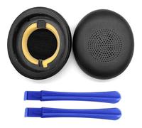 Almohadillas de repuesto para Jabra Evolve2 65 (65MS 65UC USB)/Evolve2 40 (40UC 40MS USB)/Elite 45h, almohadillas profesionales con piel de proteína suave (negro)