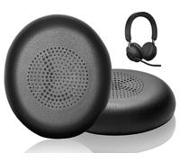 Almohadillas de Repuesto para Jabra Evolve2 65 (65MS 65UC USB)/Evolve2 40 (40UC 40MS USB)/Elite 45h Cascos Auriculares, Almohadilla con Espuma de Repuesto de Esponja Piel Proteica de Cojines, Negro