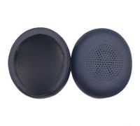 Almohadillas de repuesto para Jabra para Elite 45h Evolve2 65 UC para ms - Exactas para cojines de piel suave al tacto para auriculares de oficina, color negro, 100 x 25 mm (D)